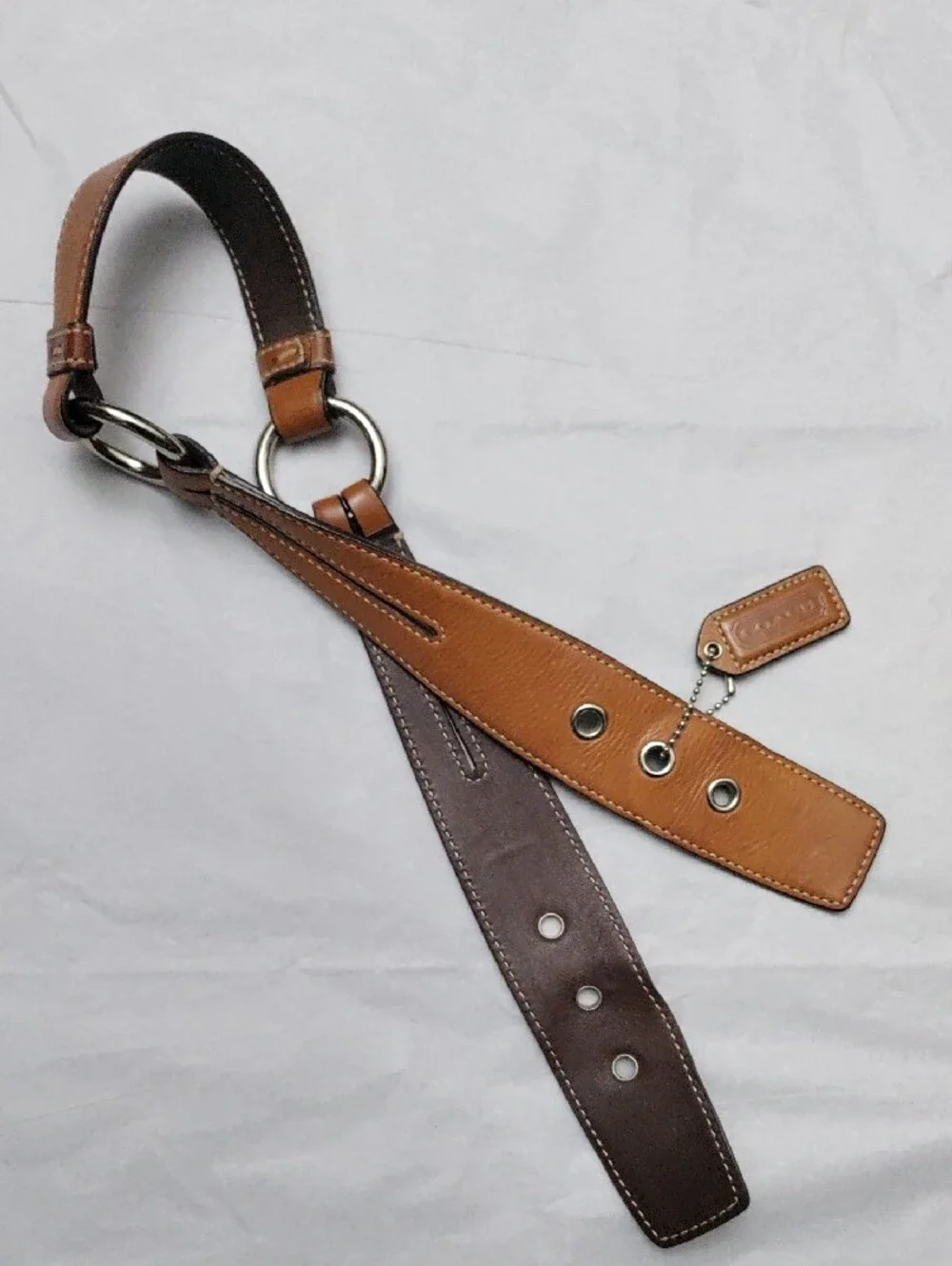 Coach Black/Brown Leather Handbag Straps